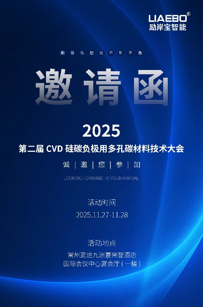 邀請函 | 勵岸寶智能誠邀您蒞臨參觀2025第二屆CVD硅碳負極用多孔碳材料技術大會